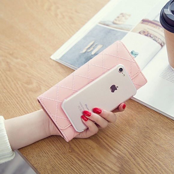 Pink Stitched Design Wallet/Clutch - Picture 5 of 5